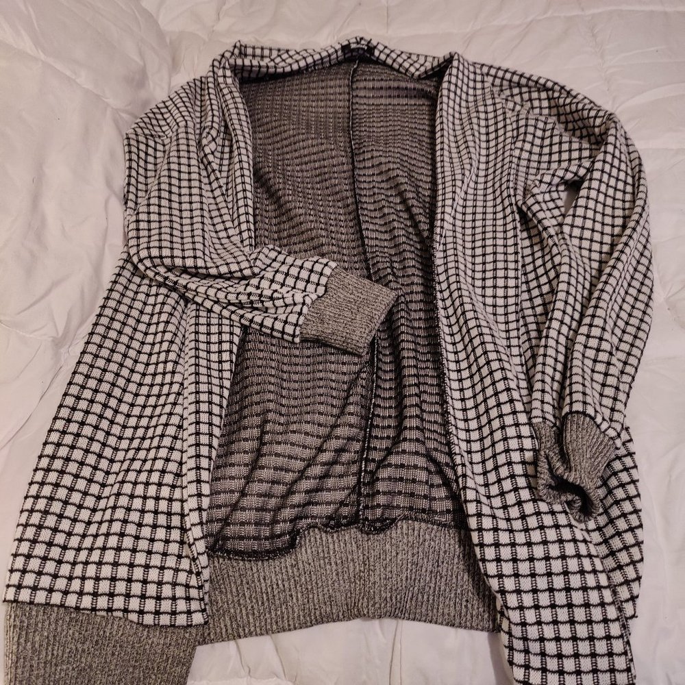 Black and White Blazer Cardigan